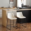 Kumasinova Vintage Faux Leather Counter Height Bar Stools Set of 2, Counter Stools, Armless Chair with Black Iron Frame, Counter Height Stools - 3 of 4