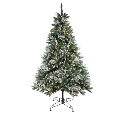 Northlight 6.5' Prelit Artificial Christmas Tree Medium Frosted Sierra Fir - Warm White LED Lights