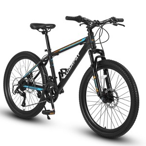 VisioGear Mountain Bike, 21 Speeds with Mechanical Disc Brakes, Suspension MTB Bikes Mountain Bicycle for Adult and Teenagers, Blue, 71*25*39.3 - 1 of 4