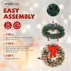 VINGLI 36 Inch Pre-Lit Christmas Wreath with 100 LED Lights, 300 Tips – Artificial Wreath for Front Door, Window, Fireplace - 4 of 4