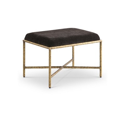 brown chenille fabric/gold