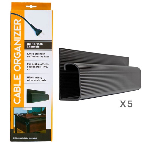 J Channel Cable Management - 5-Pack 16-Inch Raceway Channels - Cord Hider  Kit