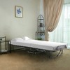 Costway Rollaway Folding Metal Bed Memory Foam Mattress Cot Guest Made in Italy - 2 of 4