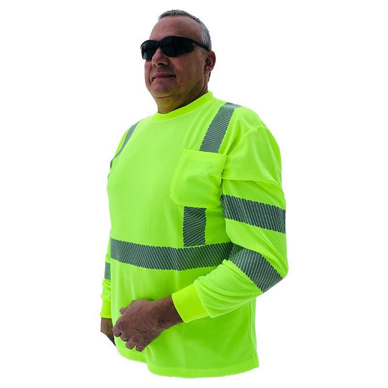 Forester Hi-Vis Class 3 Reflective Safety Long Sleeve Shirt - Green - Large, 1 of 3