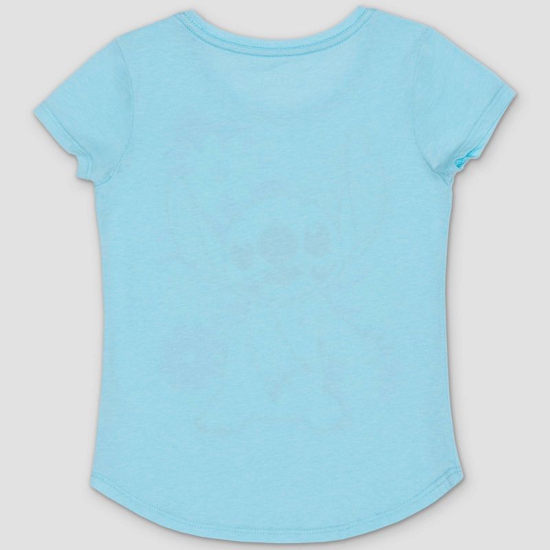 Girls' Lilo & Stitch Short Sleeve Graphic T-Shirt - Blue, 2 of 4