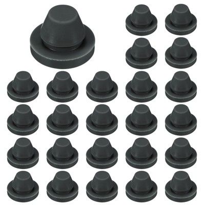 Unique Bargains Rubber Corrosion-Resistant Silicone Snap-in Locking Hole Plugs Black