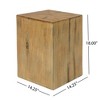 FONTOI End Table Modern Square Column End Table Contemporary Decorative Accent Table with Natural Texture for Living Room, Natural, 14.25"*14.25"*18" - 4 of 4