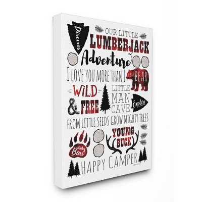 16"x1.5"x20" Our Little Lumberjack Typography Stretched Canvas Wall Art - Stupell Industries