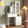 Gulches Vanity Desk with Mirror and Lights, Makeup Vanity Mirror with Lights,Dressing Table with 5 Drawers, Dressing Table Cabinet with glass door - 3 of 4
