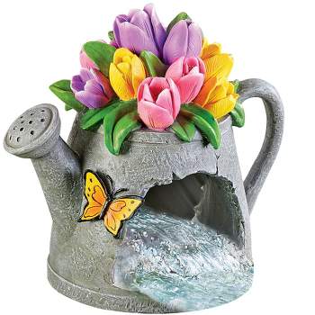 Collections Etc Hand-Painted Spring Watering Can Downspout Cover NO SIZE