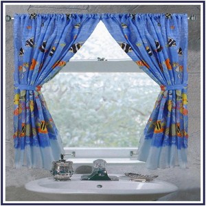 Carnation Home "Tropical Sea" Fabric Window Curtain 34 x 54 - 1 of 3