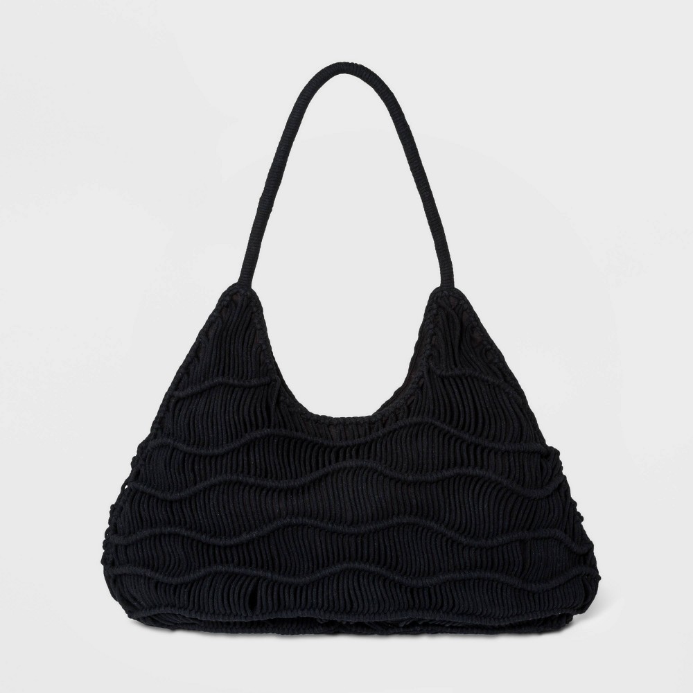 Zig Zag Soft Shoulder Handbag - Universal Thread - Black