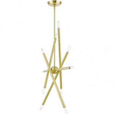 Soho Satin Brass 10-Light Sputnik Linear Chandelier
