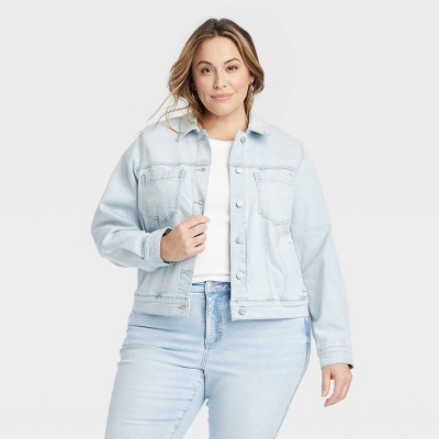 Women's Denim Jacket - Ava & Viv™ Light Wash 1x : Target