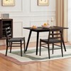 Bencmate Accent Chairs, Rattan Dining Room Chairs Comfortable Woven Seat, Fully Assembled, Black, 19"*16"*32" - 2 of 4