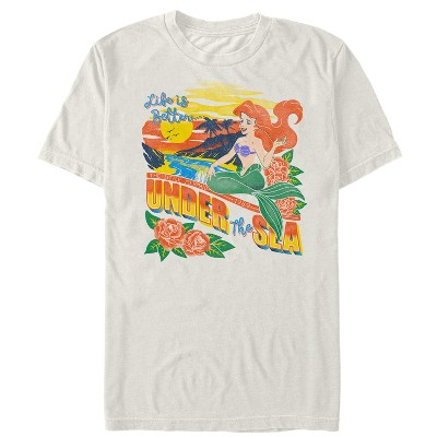 Men's The Little Mermaid Tropical Life T-shirt - Cream - 3x Large : Target