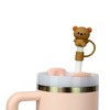 CharCharms 4pk Animal Straw Topper: PVC Straw Covers for Cups & Tumblers, Dishwasher-Safe, Pink - 2 of 4