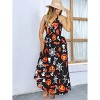 HAPPY BAY Women's Beach Vintage Halloween Costumes Theme Evening Party Halter Maxi Frill Elastic Waist Dress for Women S-M Scary Clip Art, Night Black - 3 of 4