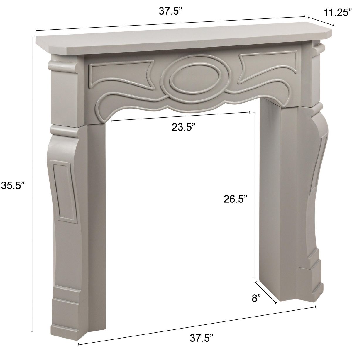 Storied Home Small Victorian Decorative Fireplace Mantel - thumbnail 10
