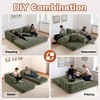 Okak Convertible Floor Sofa Bed Loveseats with Blanket & Pillows,Corduroy Fabric Futon Couch for Living Room,Apartments - 4 of 4
