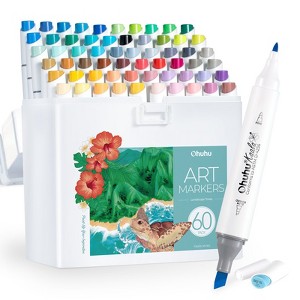 Ohuhu Alcohol Markers Double Tipped Slim Broad and Fine Art Marker for Coloring Drawing Landscape Sketch - 60 Colors Kaala Markers Refillable Art Pen - 1 of 4