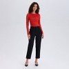 Women's Long Sleeve Ruched Asymmetrical Mesh Top - A New Day™ - 4 of 4