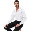 Men's Shiny Satin Dress Shirts Long Sleeve Button Down Blouses - 3 of 4