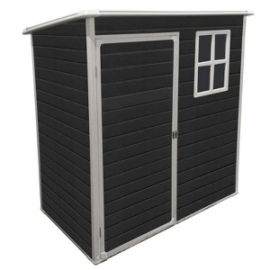 5x3ft Resin Outdoor Storage Shed Kit-Perfect to Store Patio Furniture,Black - 1 of 4