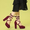 Allegra K Women's Faux Suede Round Toe Platform Block Heel Lace-Up Pumps - 2 of 4