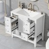 36"W Bathroom Vanity with Sink, One Cabinet, Open Storage Shelf and Three Drawers 4S - ModernLuxe - 2 of 4