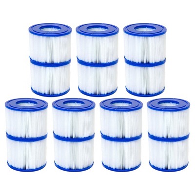 Bestway SaluSpa Type VI Outdoor Above Ground Inflatable Hot Tub Spa Filter Pump Cartridge Replacement Accessories for Spa Maintenance (7 Pack)