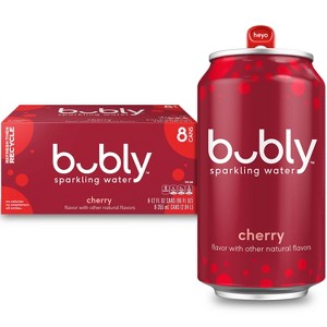 bubly Cherry Sparkling Water - 8pk/12 fl oz Cans - 1 of 4