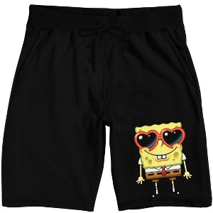 Spongebob Squarepants Heart-Shaped Sunglasses Adult Black Sleep Pajama Shorts - 1 of 4