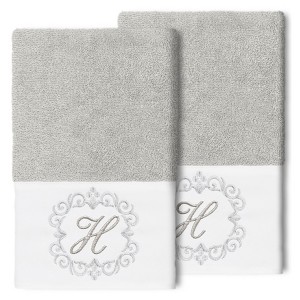 Linum Home Textiles 100% Turkish Cotton MONICA 2PC Embellished Hand Towel Set - 1 of 1