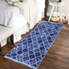 Area Rug Washable Non Slip Backing Boho Trellis Rug Low Pile Distressed Floor Carpet Retro Accent Rug for Living Room Bedroom - 4 of 4