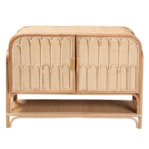bali & pari Gitano Natural Rattan 2 Door Storage Cabinet Natural: No Assembly Required, 5 Fixed Shelves - 1 of 4