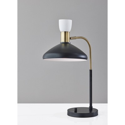 Patrick Black and Brass Adjustable Metal Desk Lamp