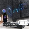 Whisen Modern Chenille Sectional Sofa with Bluetooth Speaker, USB Port, Drop Down Table, Cup Holders and Storage Armrest - 4 of 4