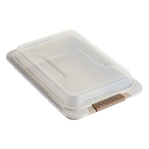 Anolon Advanced Bronze Bakeware 9" x 13" Nonstick Covered Cake Pan with Silicone Grips: Rectangular, Even-Heating, Lid - 1 of 4