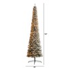 Nearly Natural 11-ft Flocked Pencil Artificial Christmas Tree with 850 Clear Lights and 1435 Bendable Branches - 2 of 4