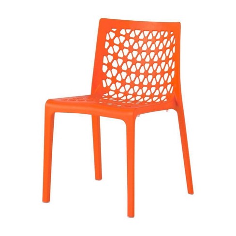 Orange best sale stackable chairs