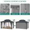 Hardtop Gazebo, Polycarbonate Roof Outdoor Canopy, Aluminum Frame Pavilion, with Netting and Sunshade Curtains, for Backyard, Patio, Lawns, Parties - 3 of 4