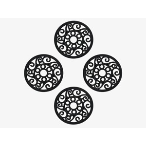 A1HC Multi-Functional 12"x12" Garden Stepping Stone Mat Set of 4, Heavy-Duty Rubber Paisley Bronze - 1 of 4