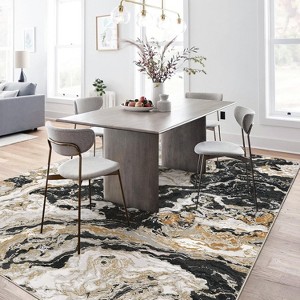 Acekool 5x7 Abstract Washable Rug – Soft Marble Design for Living Room, Bedroom & High-Traffic Areas - 1 of 4