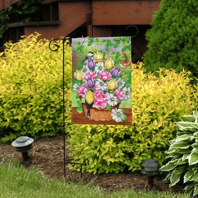 Spring Birds and Flowers Outdoor Garden Flag 18" x 12.5"
