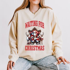 Simply Sage Market Waiting For Christmas Vintage Lightweight Garment Dyed Sweatshirt - 1 of 4