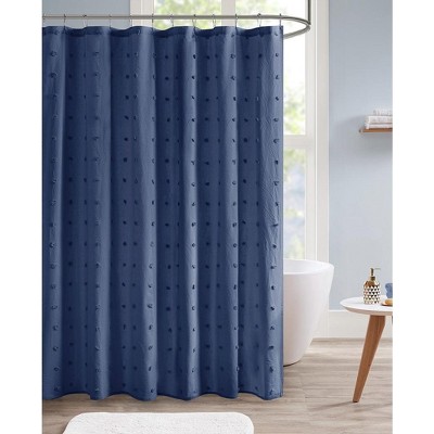MAYEERTY Jacquard Shower Curtain Cotton Blue Modern Room Essential-Standard Size