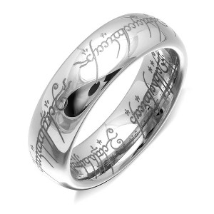 One Ring of Power Wedding Band Stainless Steel Mens Womens Ginger Lyne Collection - 1 of 4