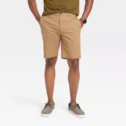 Men's Every Wear 9" Slim Fit Flat Front Chino Shorts - Goodfellow & Co™ Khaki 28
