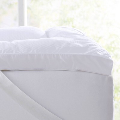 Isla Jade Queen Fiber Mattress Pad: Microfiber, Down Alternative Fill, Machine Washable, Secure Fit Straps